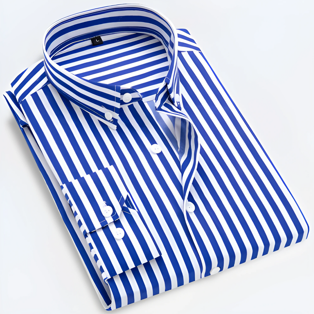 Roland | Men's Striped Long Sleeve Classic Polo Shirt