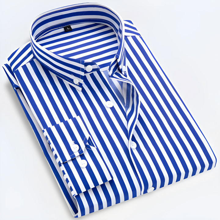 Roland | Men's Striped Long Sleeve Classic Polo Shirt