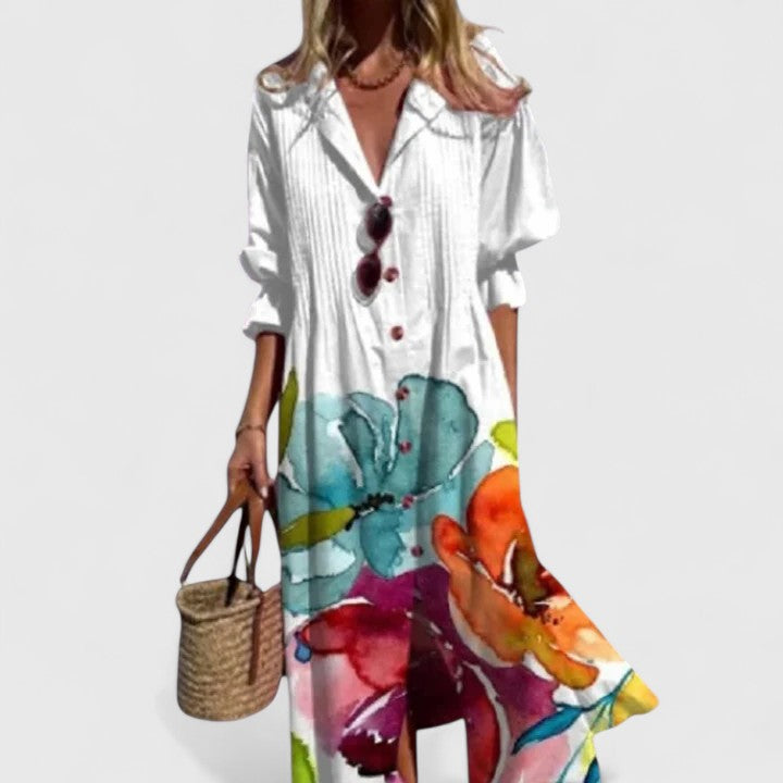 Rosalie | Women's Vibrant Patterned Boho Midi Dress