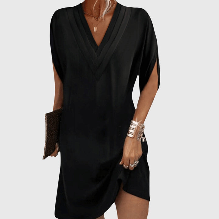 Rosalind | Women's Draped V-Neck Flowy Midi Dress