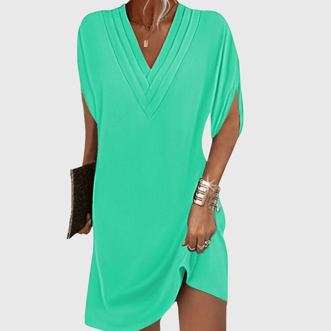 Rosalind | Women's Draped V-Neck Flowy Midi Dress