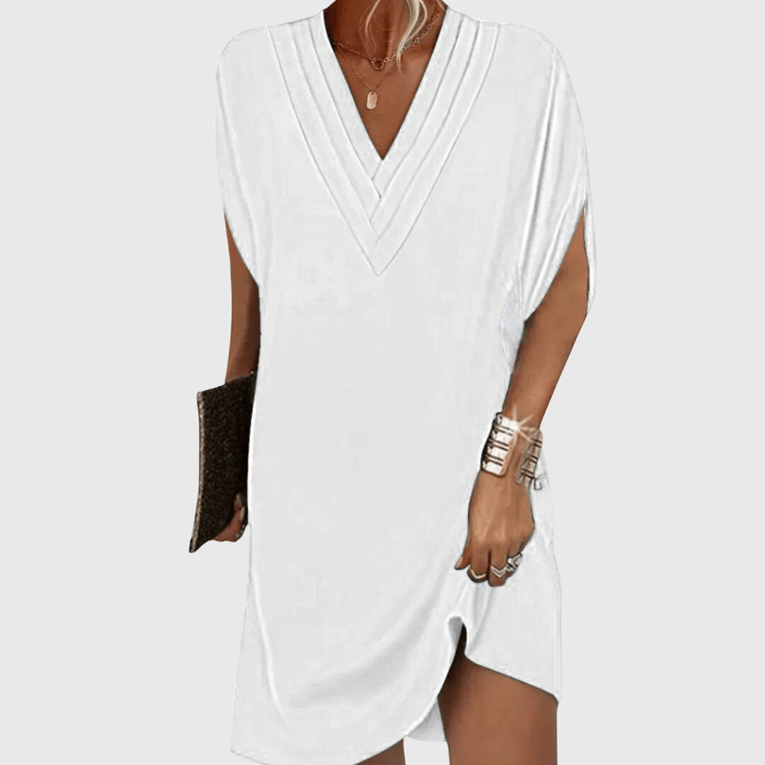 Rosalind | Women's Draped V-Neck Flowy Midi Dress