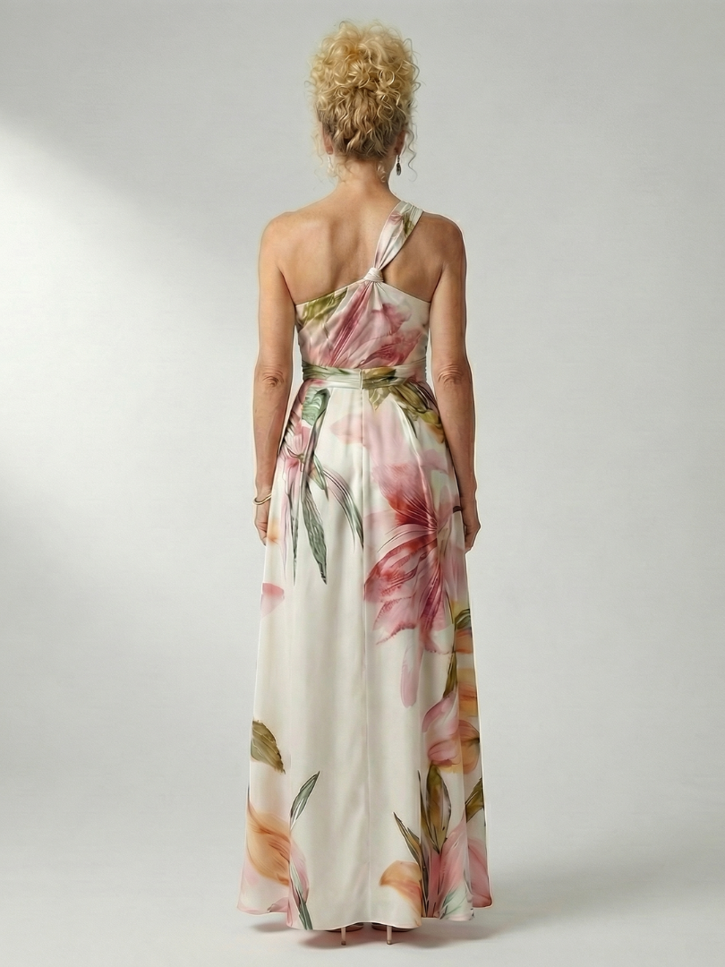 Rosalind | Women's Light Floral Halter Maxi Dress