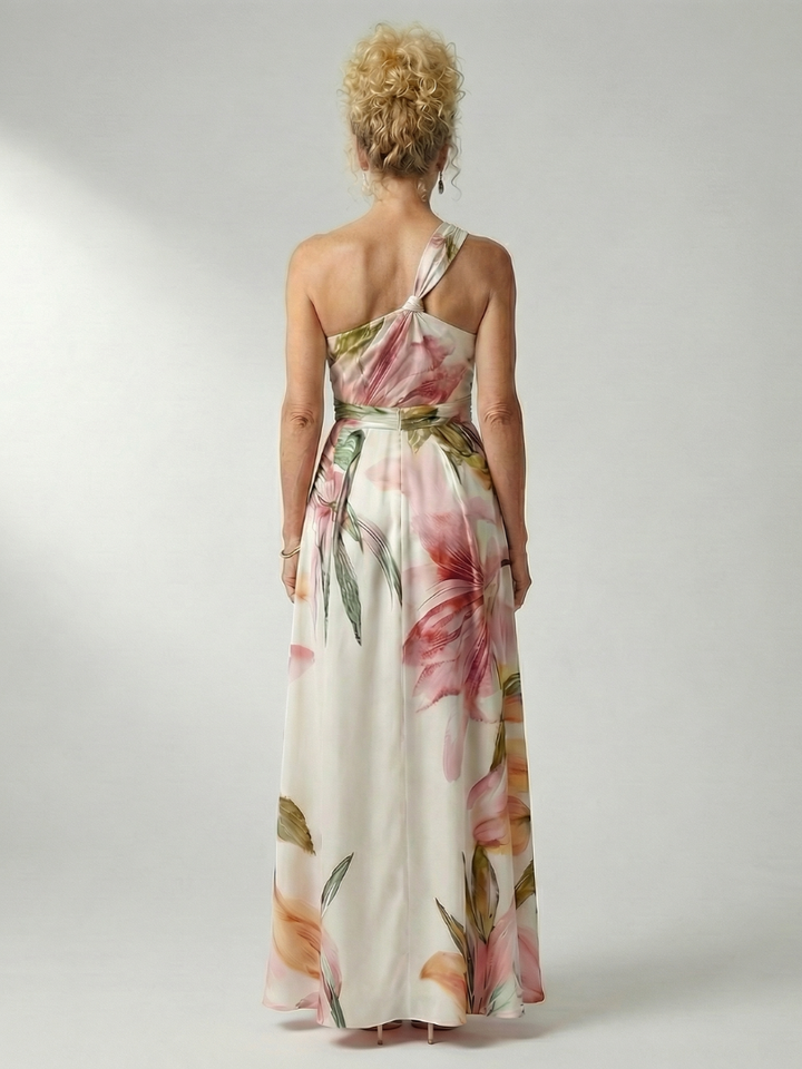 Rosalind | Women's Light Floral Halter Maxi Dress