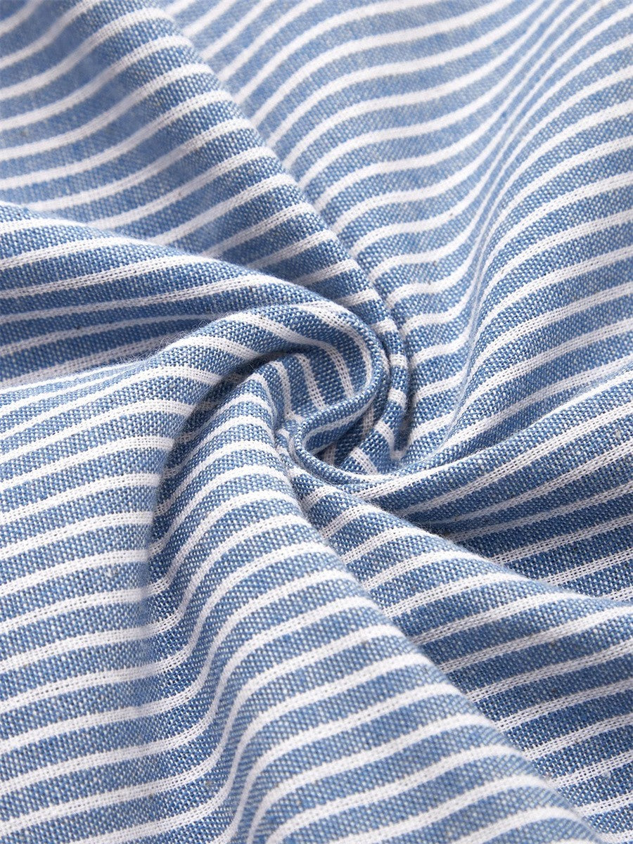 Rosalind | Women's Vertical Stripe Short Sleeve Midi Dress