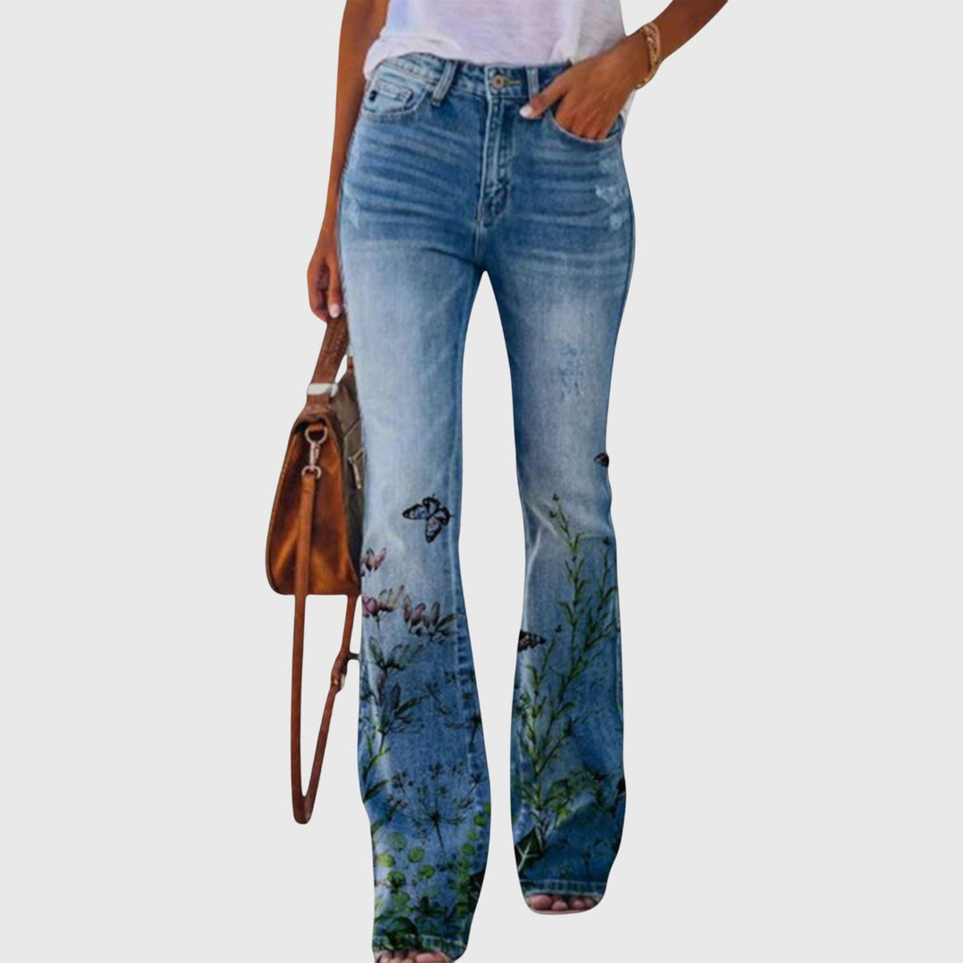 Rosalind | Women's Wide Leg Button Detail Floral Pants