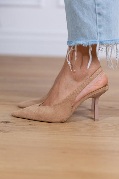 Sofia | Suede Slingback Heels