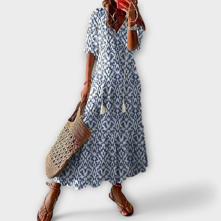 Savannah | Women's Bohemian Flowing Printed Maxi Dress