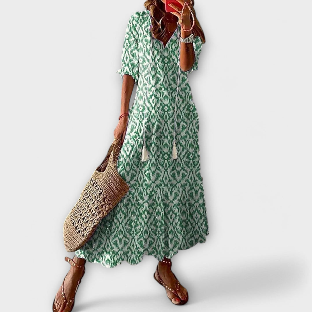 Savannah | Women's Bohemian Flowing Printed Maxi Dress