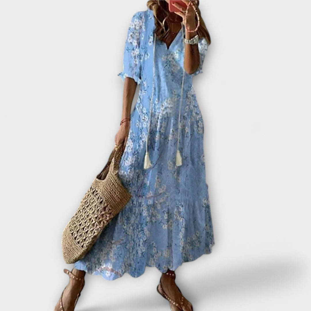 Savannah | Women's Bohemian Flowing Printed Maxi Dress