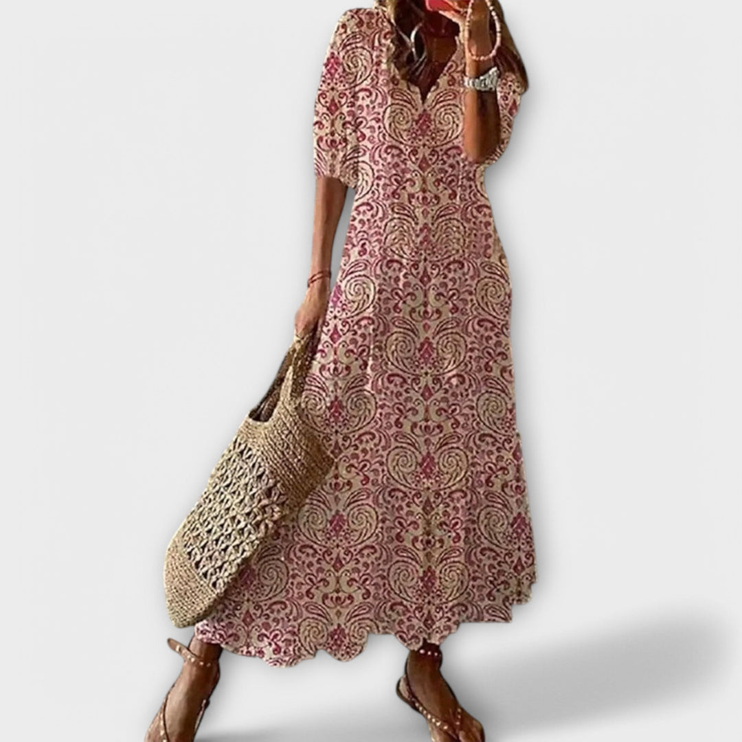 Savannah | Women's Bohemian Flowing Printed Maxi Dress