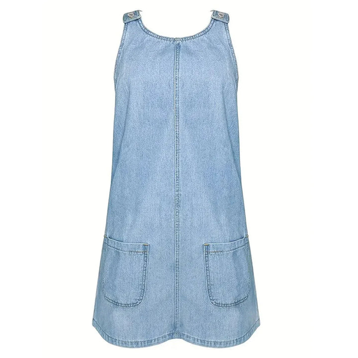 Saylor | Women's Relaxed Sleeveless Denim-Look Midi Dress