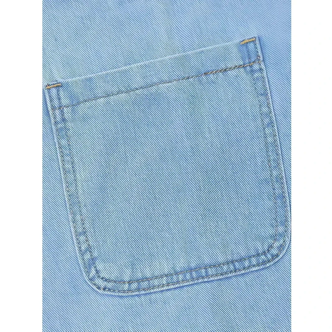 Saylor | Women's Relaxed Sleeveless Denim-Look Midi Dress