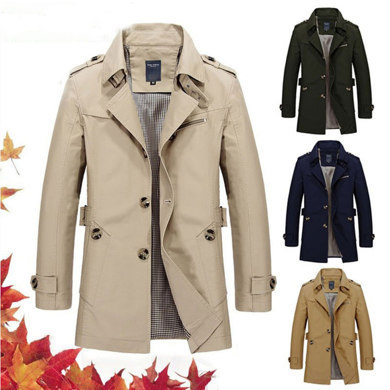 Sebastien | Men's Belted Double Breasted Trench Coat