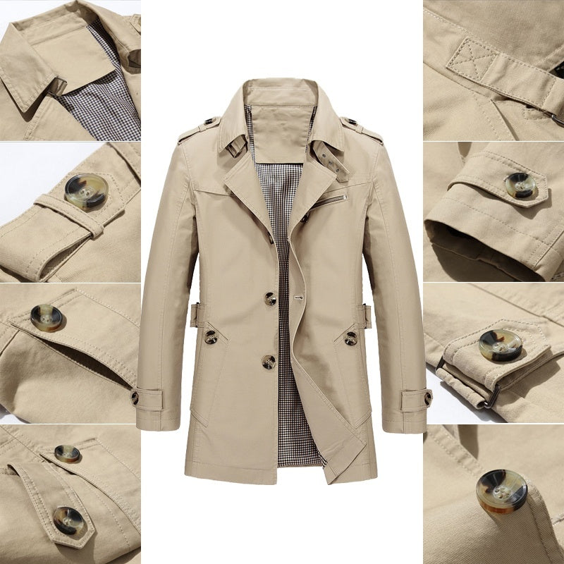 Sebastien | Men's Belted Double Breasted Trench Coat