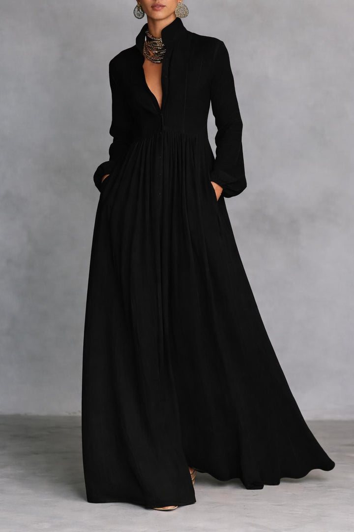 Selena | Women's Flowing Button-Front Lightweight Maxi Dress
