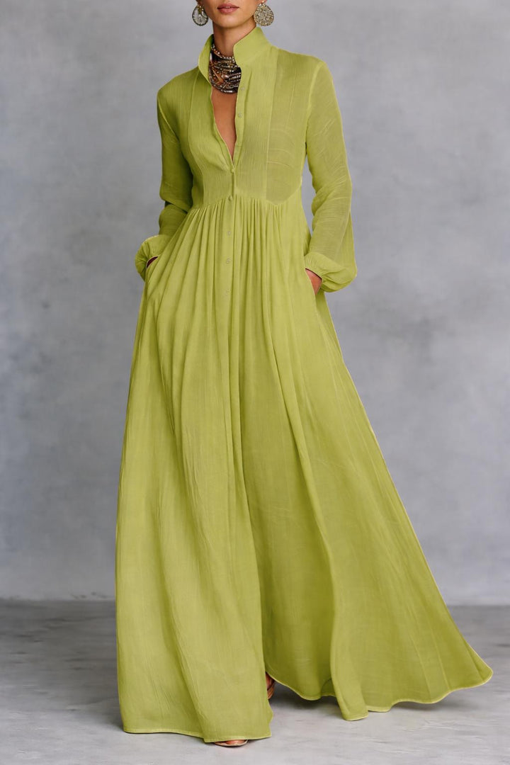 Selena | Women's Flowing Button-Front Lightweight Maxi Dress