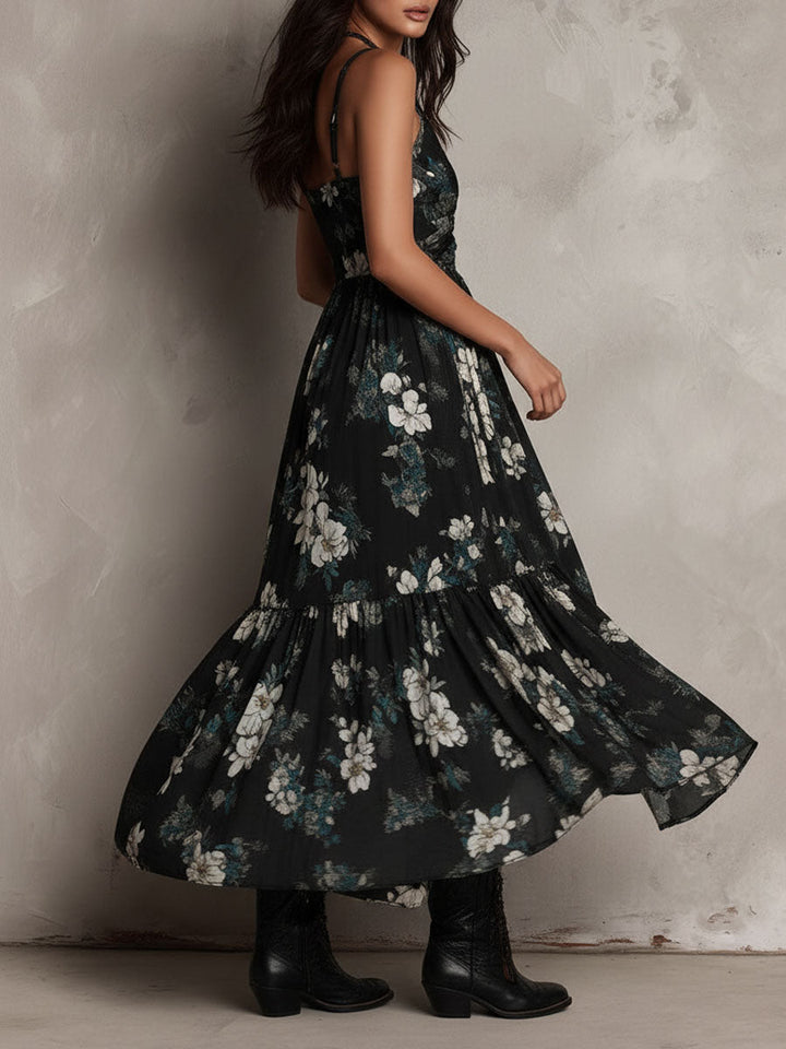 Seraphina | Women's Bohemian Floral Woven Strapless Maxi Dress