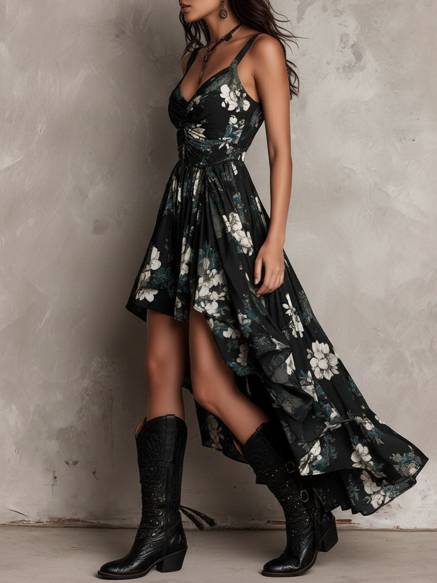 Seraphina | Women's Bohemian Floral Woven Strapless Maxi Dress