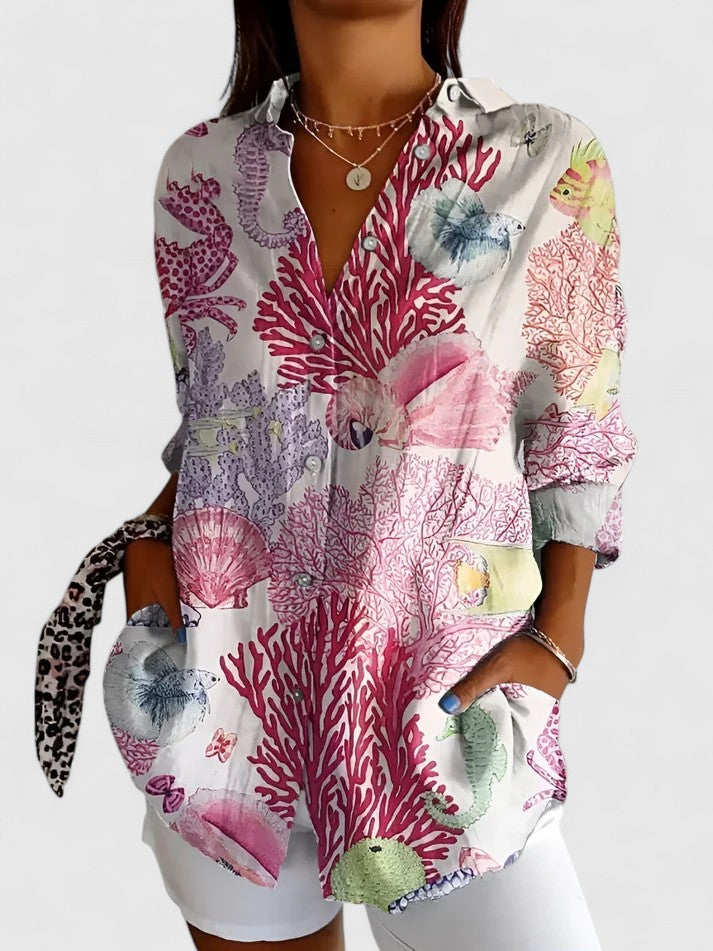 Seraphina | Women's Breezy Floral Print Versatile Blouse