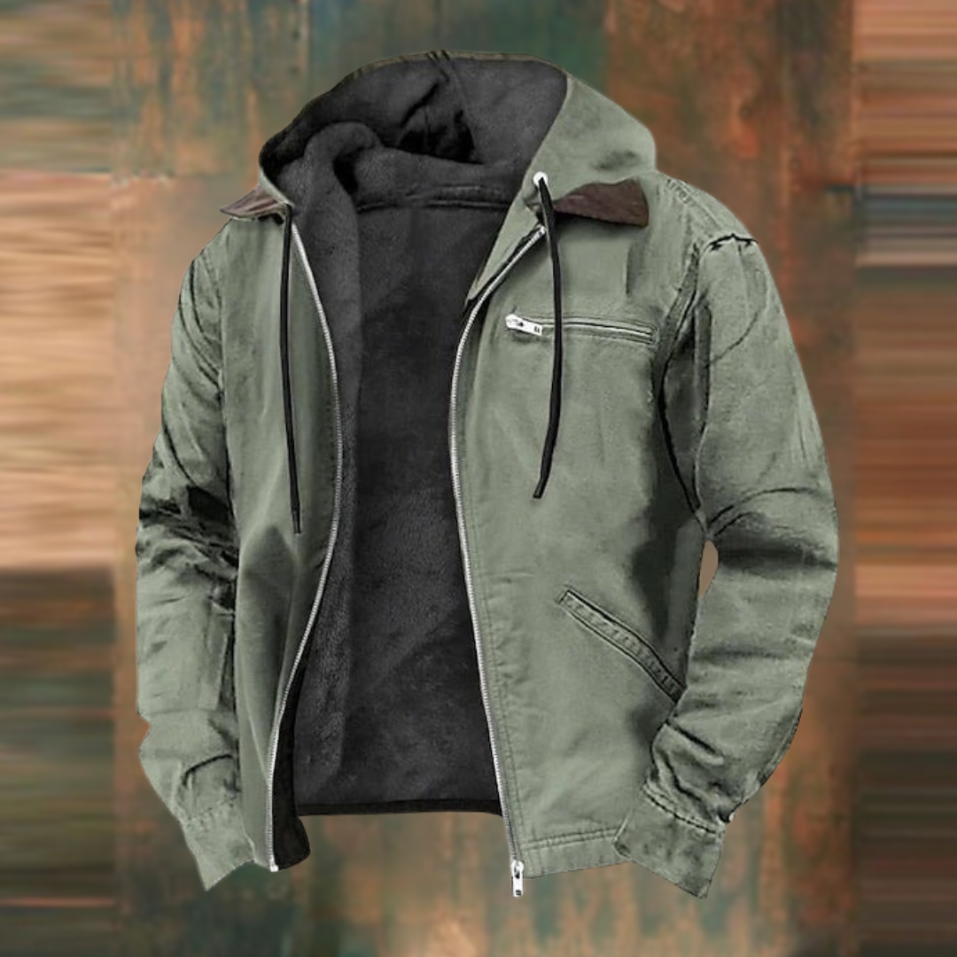 Serge | Men's Hooded Utility Jacket with Drawcord