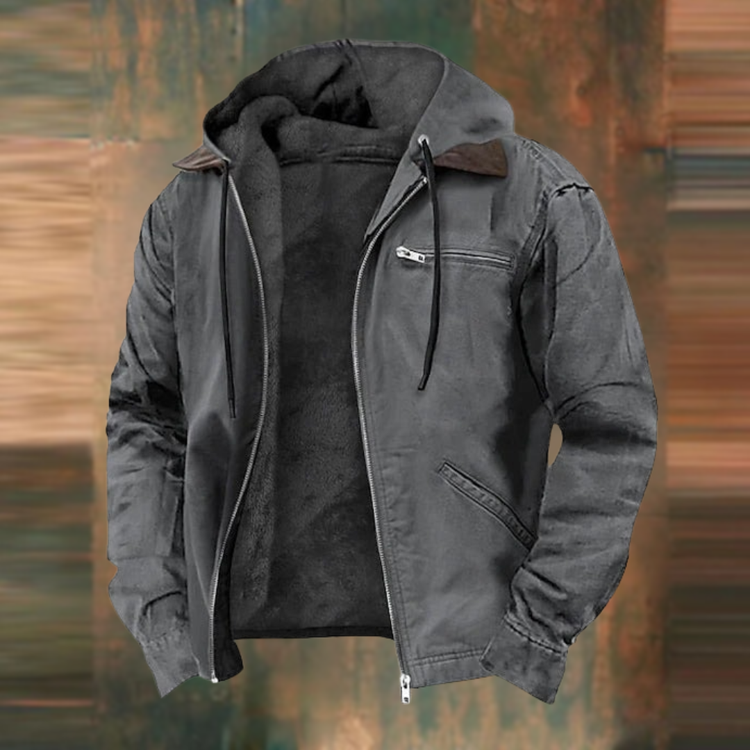 Serge | Men's Hooded Utility Jacket with Drawcord