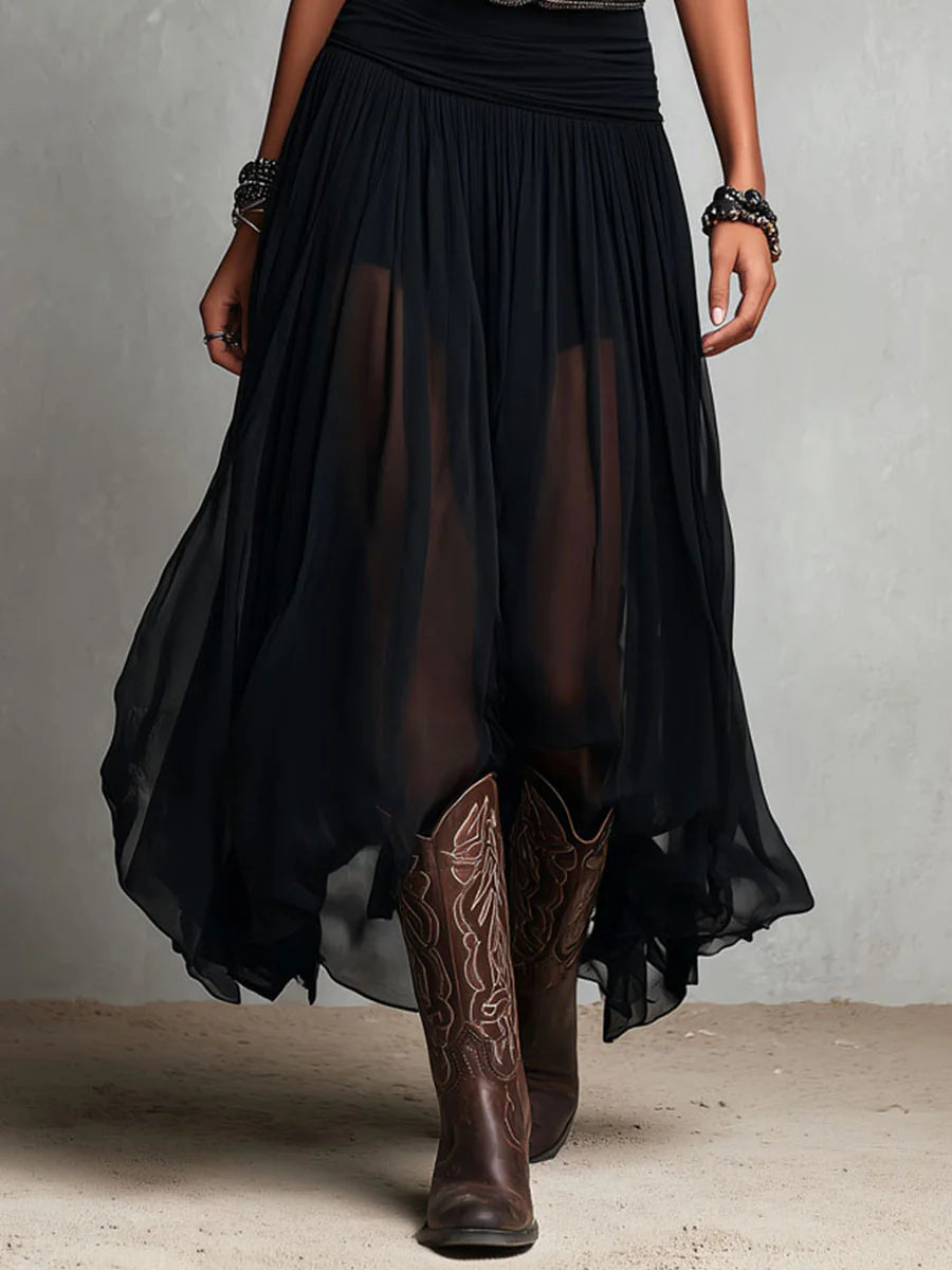 Sienna | Women's Sleeveless Tank Top Tulle Maxi Skirt Set