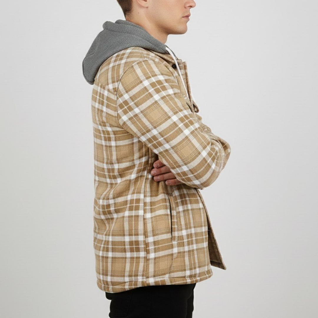 Silas | Men's Check Hooded Overshirt Jacket