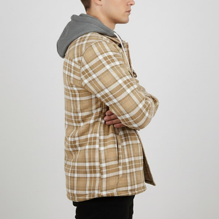 Silas | Men's Check Hooded Overshirt Jacket