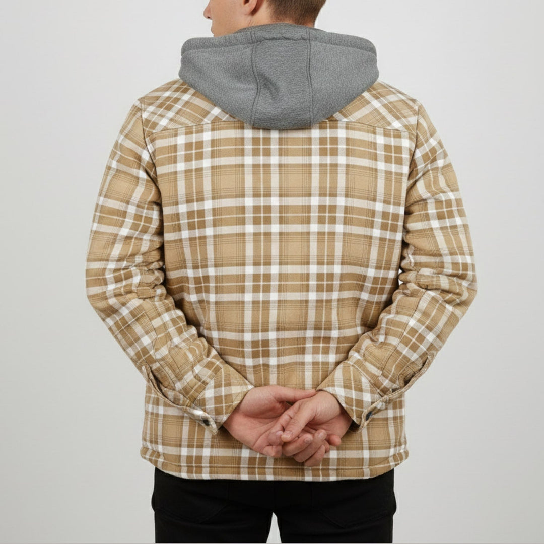 Silas | Men's Check Hooded Overshirt Jacket