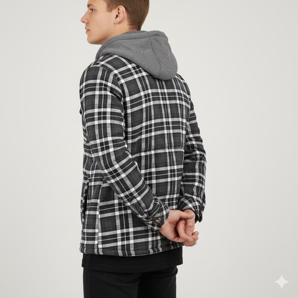 Silas | Men's Check Hooded Overshirt Jacket