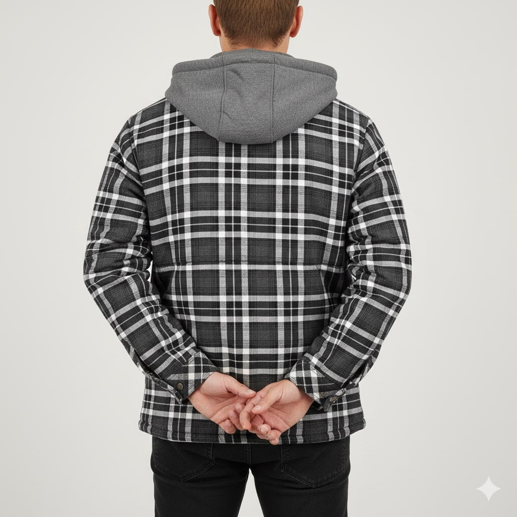 Silas | Men's Check Hooded Overshirt Jacket