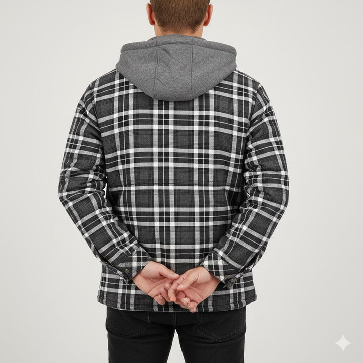 Silas | Men's Check Hooded Overshirt Jacket