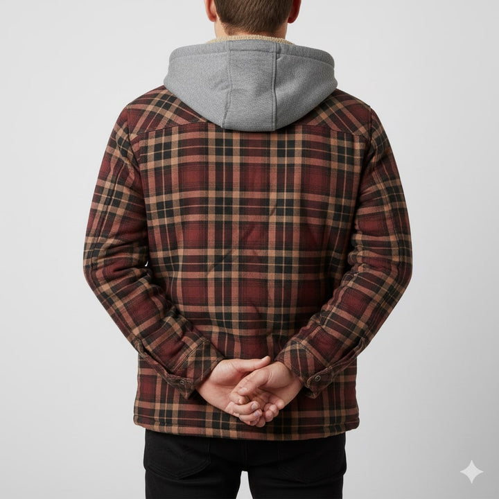 Silas | Men's Check Hooded Overshirt Jacket