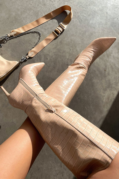 Clara | Bone Knee-High Boots