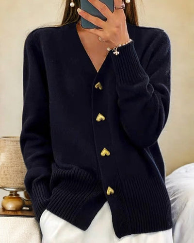 Diede | Cardigan with Heart Buttons