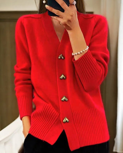Diede | Cardigan with Heart Buttons