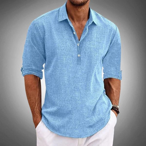 Sullivan | Men's Long Sleeve Button Placket Roll-Tab Polo Shirt