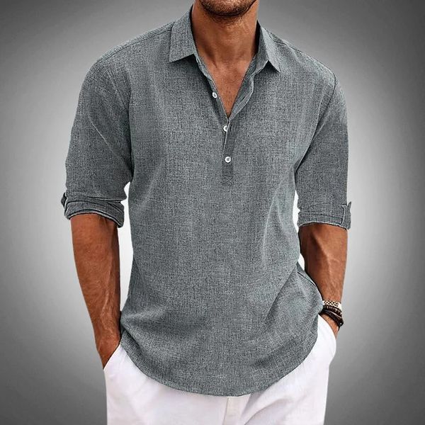 Sullivan | Men's Long Sleeve Button Placket Roll-Tab Polo Shirt