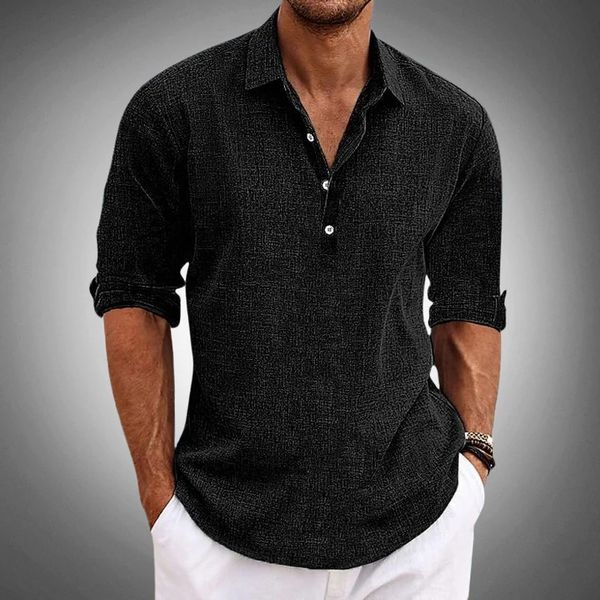 Sullivan | Men's Long Sleeve Button Placket Roll-Tab Polo Shirt