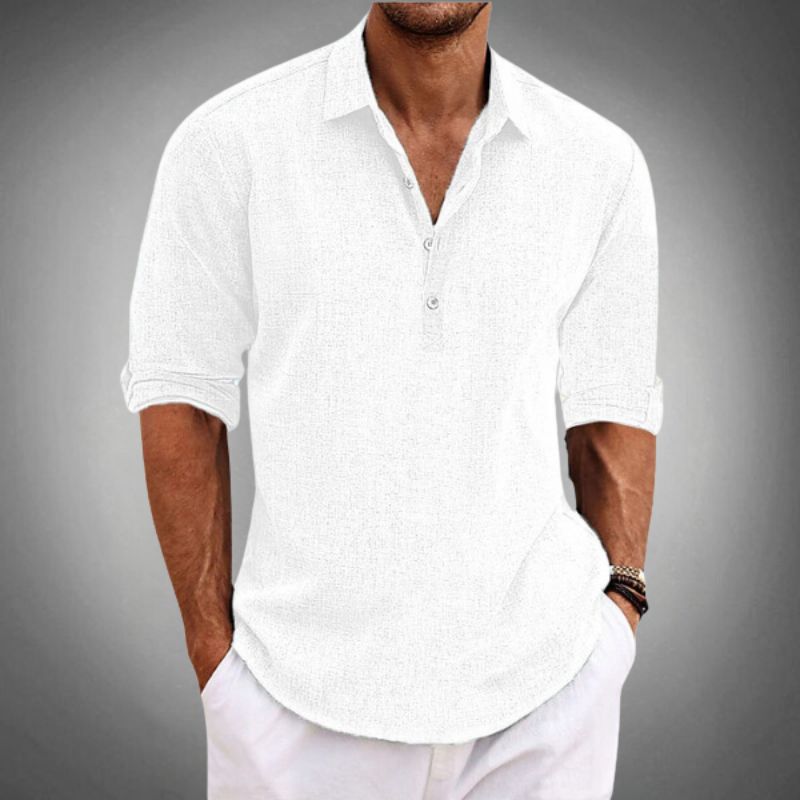 Sullivan | Men's Long Sleeve Button Placket Roll-Tab Polo Shirt