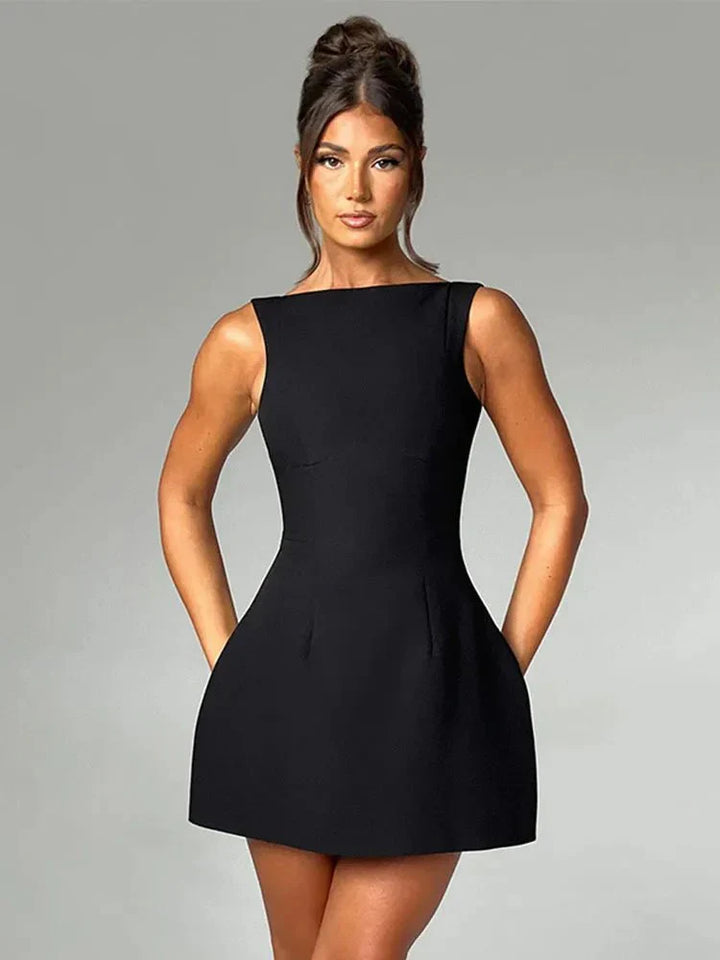 Tabitha | Women's Sleeveless Backless A-Line Mini Dress