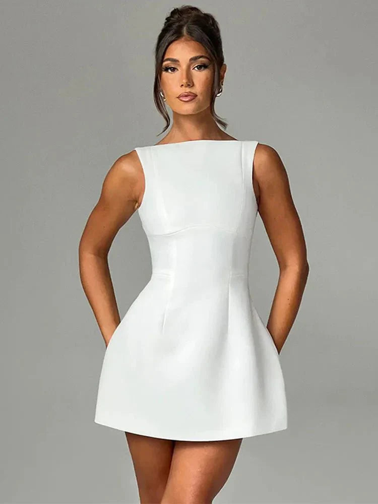 Tabitha | Women's Sleeveless Backless A-Line Mini Dress
