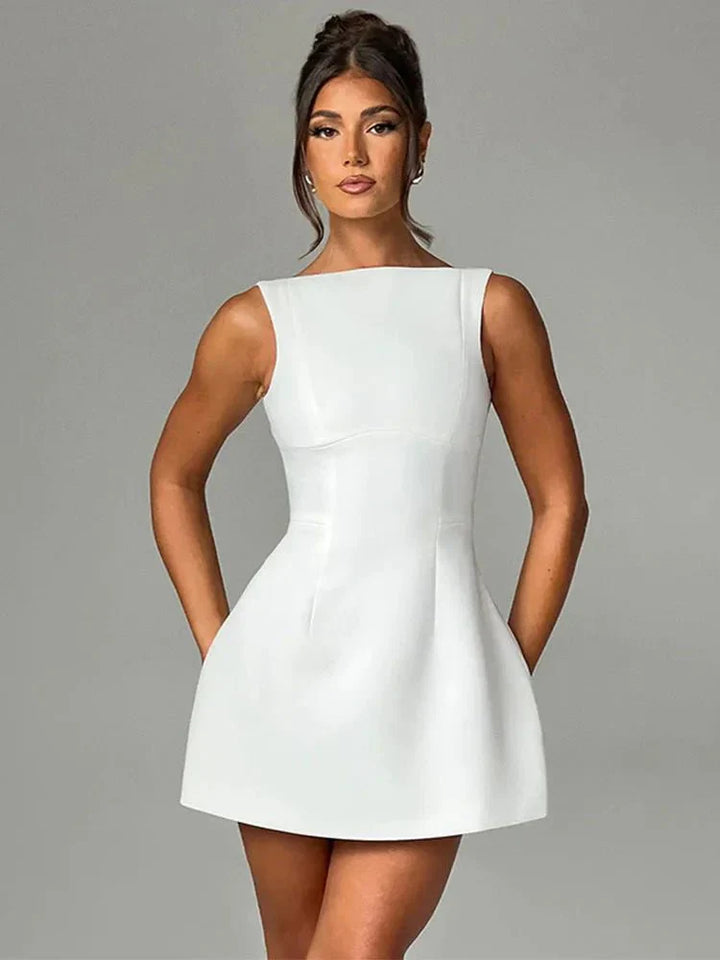 Tabitha | Women's Sleeveless Backless A-Line Mini Dress
