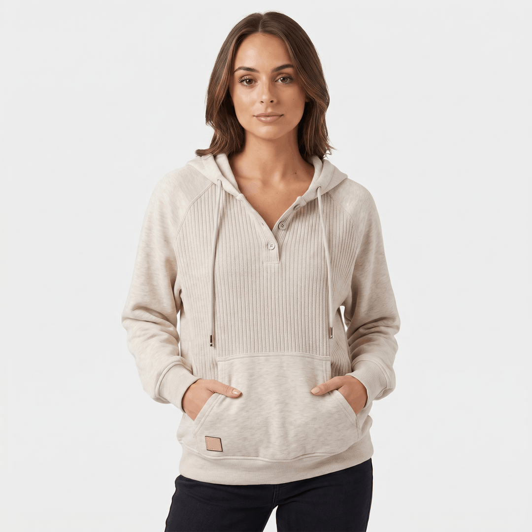 Thais | Women's Ribbed Placket Hoodie