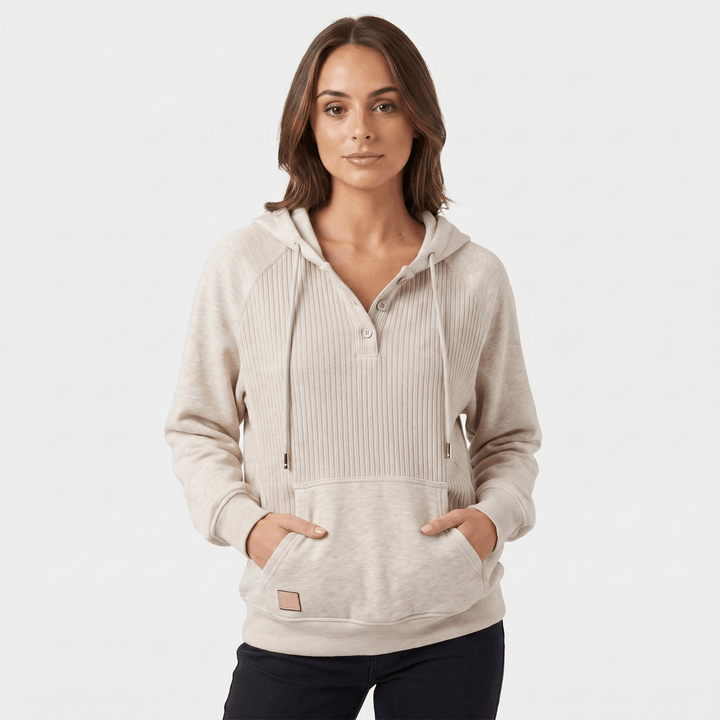 Thais | Women's Ribbed Placket Hoodie