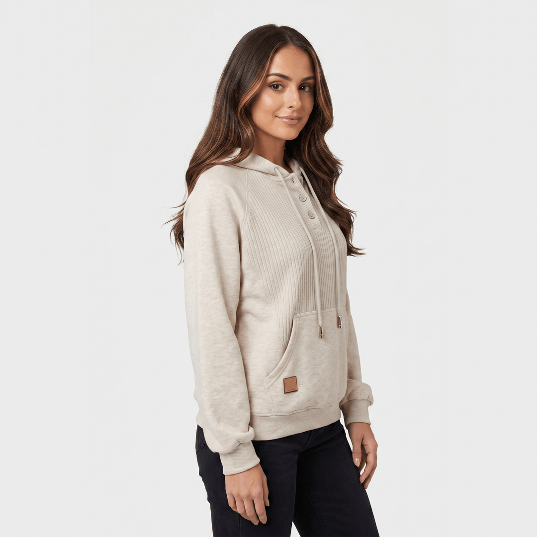 Thais | Women's Ribbed Placket Hoodie