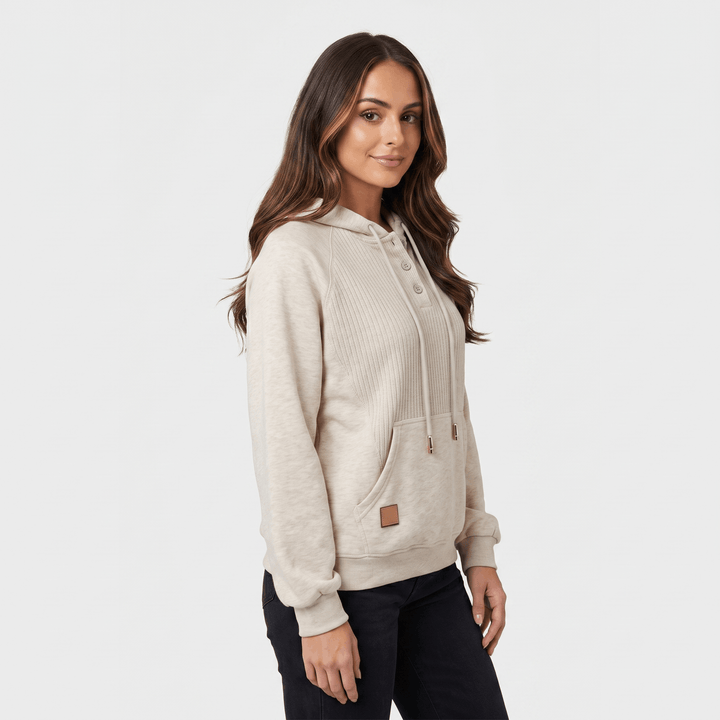 Thais | Women's Ribbed Placket Hoodie