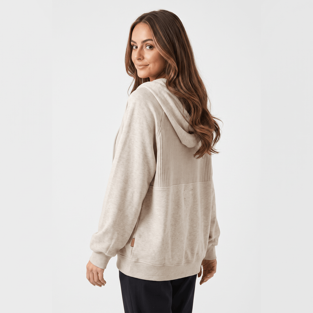 Thais | Women's Ribbed Placket Hoodie