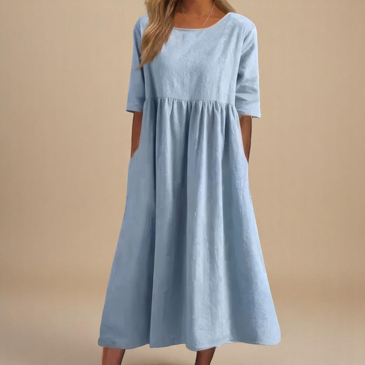 Theodora | Women's Soft A-Line Flattering Midi Dress